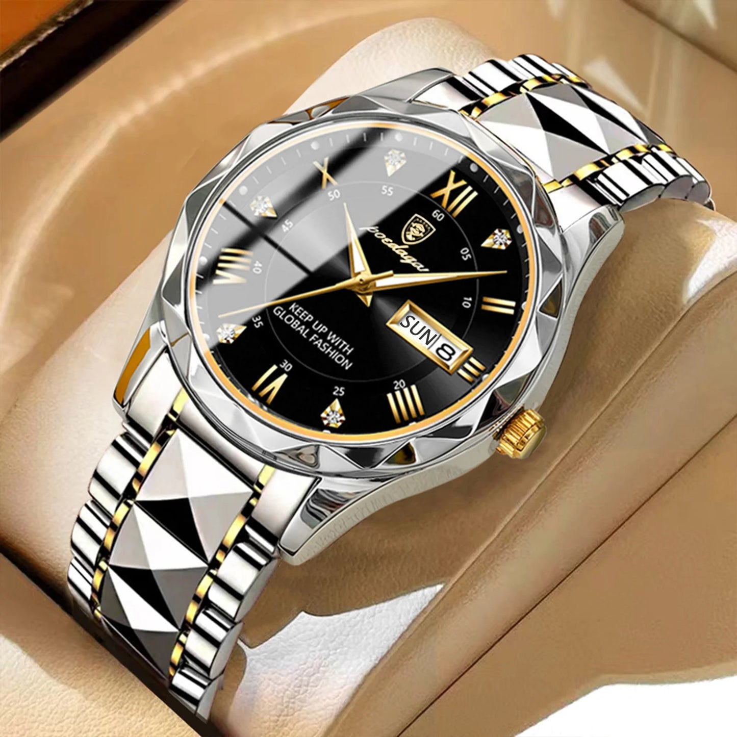 POEDAGAR-WATCH™ montre POEDAGAR luxe pour homme étanche lumineux en acier inoxydable Quartz