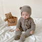 Combinaison chaude avec chapeau pour bébé, vêtements d'hiver pour bébés garçons et filles, combinaison mignonne et douce