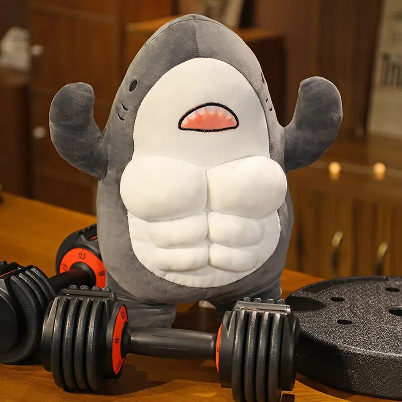 Baby-Plush-Shark™ | Requin en peluche musclé 3D, peluche douce, oreiller câlin pour enfants,