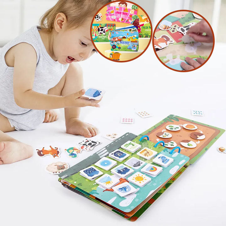 Jeu d'activité préscolaire™ | Premier livre, jeux éducatifs pour enfants, livre silencieux, jouet pour enfants, jeu de puzzle, nombres, animaux, véhicules, monde des dinosaures, les légumes,