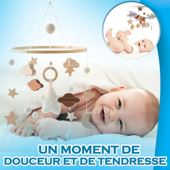 Hochet en bois pour bébé de 0 à 12 mois, Mobile sur le lit, cloche de lit