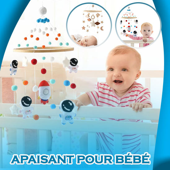 Hochet en bois pour bébé de 0 à 12 mois, Mobile sur le lit, cloche de lit