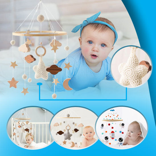 Cloche de lit 2 - Hochet Mobile en Bois pour Bébé de 0 à 12 Mois