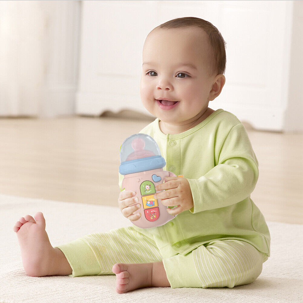 Musical Biberon pour bébé, hochet de dentition doux, jouet éducatif Mobile, musique vocale apaisante de 0 à 12M