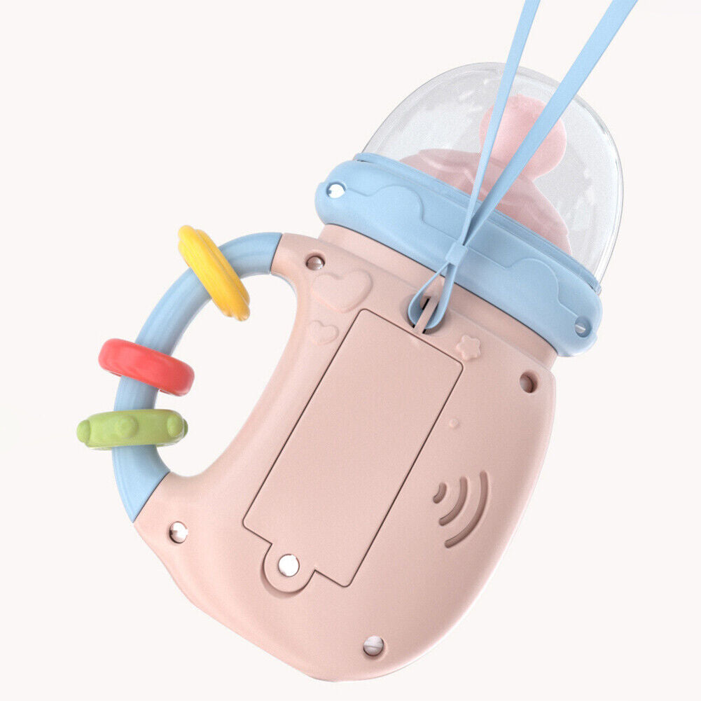 Musical Biberon pour bébé, hochet de dentition doux, jouet éducatif Mobile, musique vocale apaisante de 0 à 12M